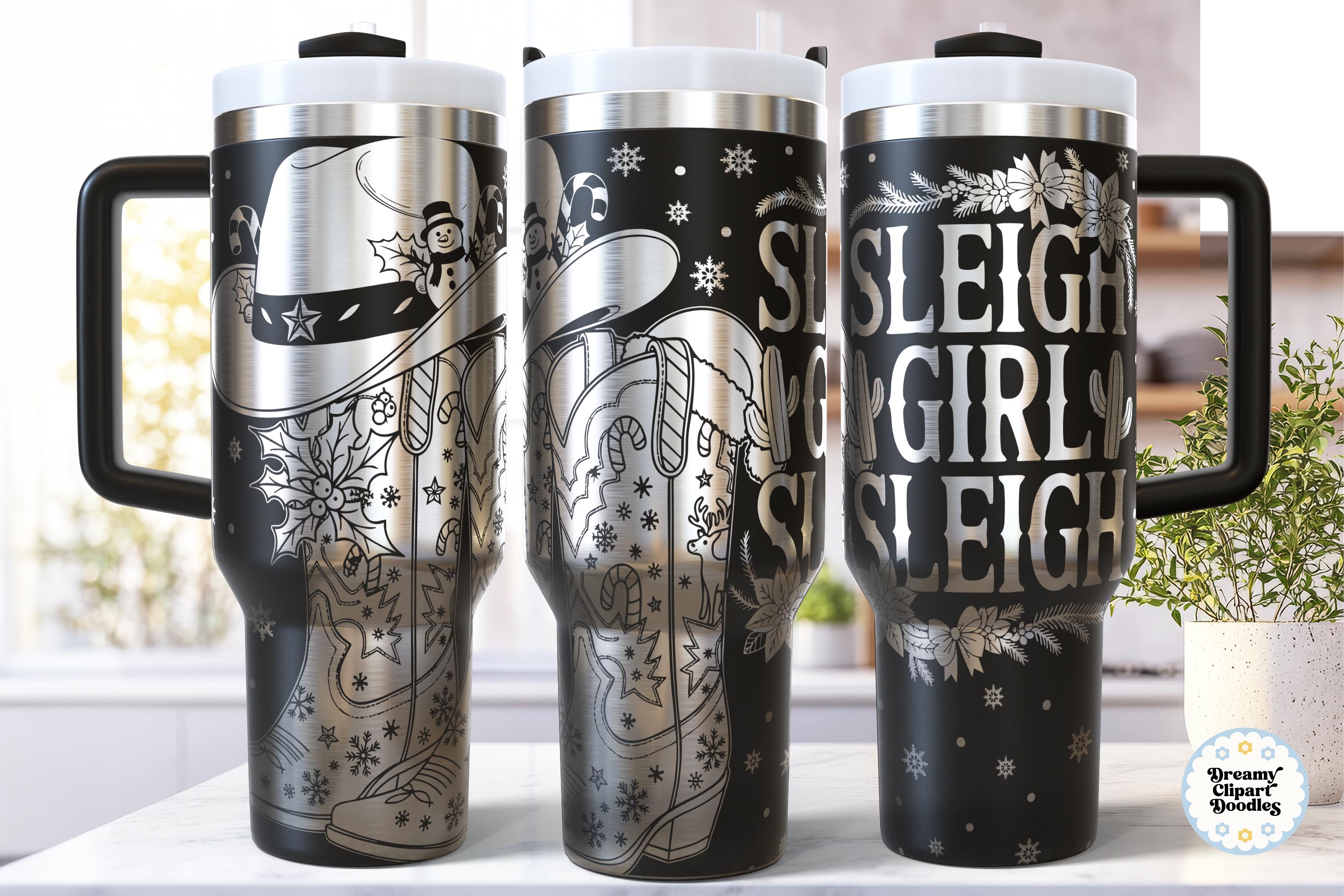Christmas Cowgirl SVG Laser 40 Oz Tumbler Wrap, Laser Engraving SVG ...