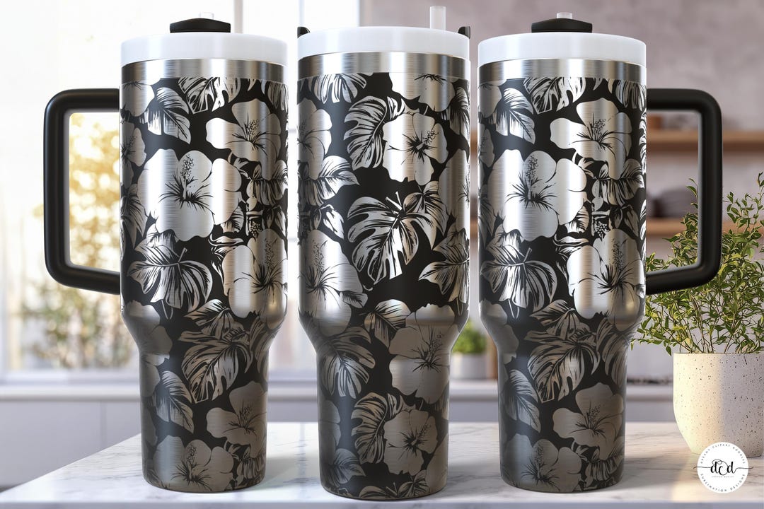 Tropical SVG 40 Oz Laser Tumbler Wrap / Engraved Etched Quencher ...