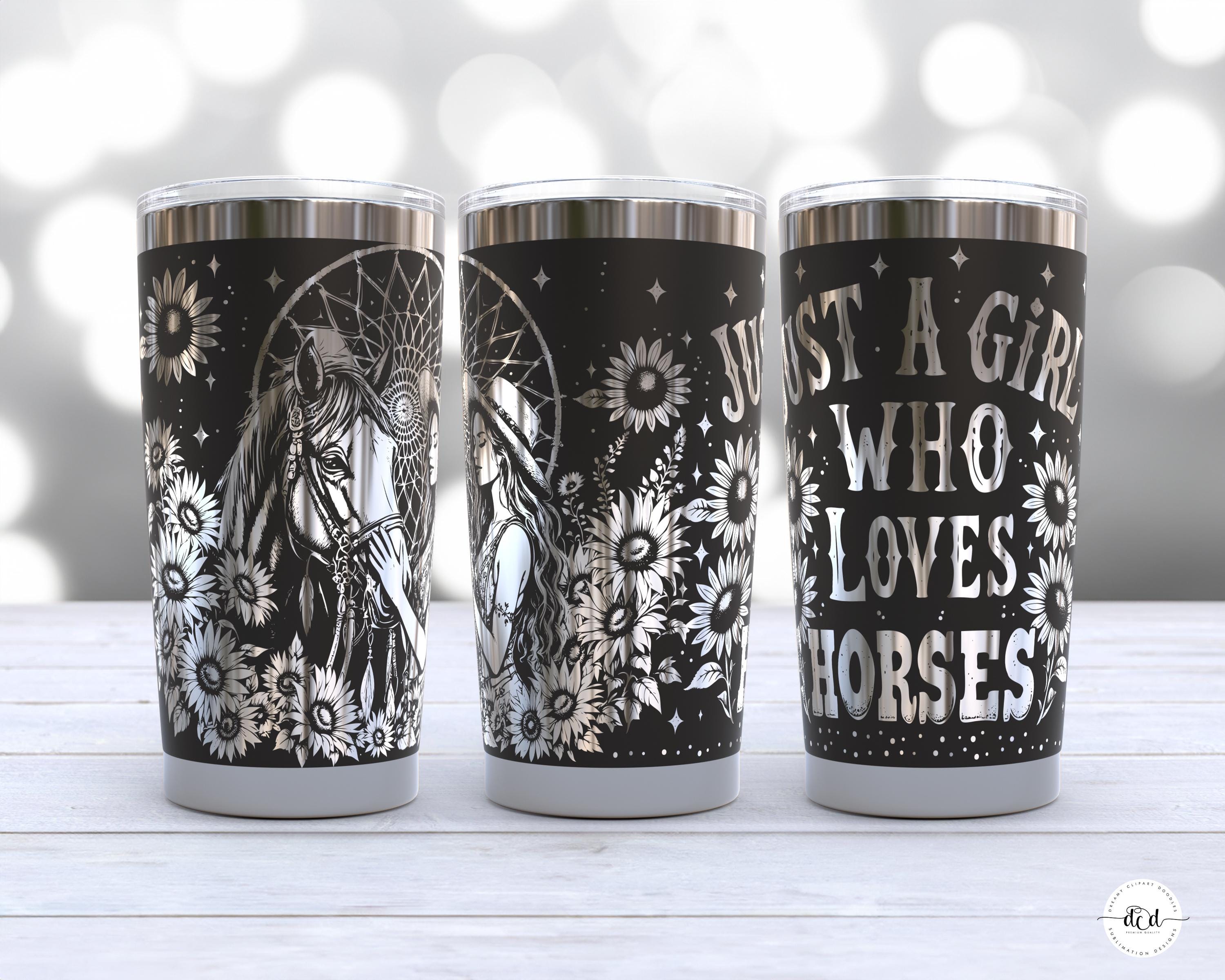 Horse Laser 20oz Tumbler Wrap SVG / Engraved Etched Seamless Design ...