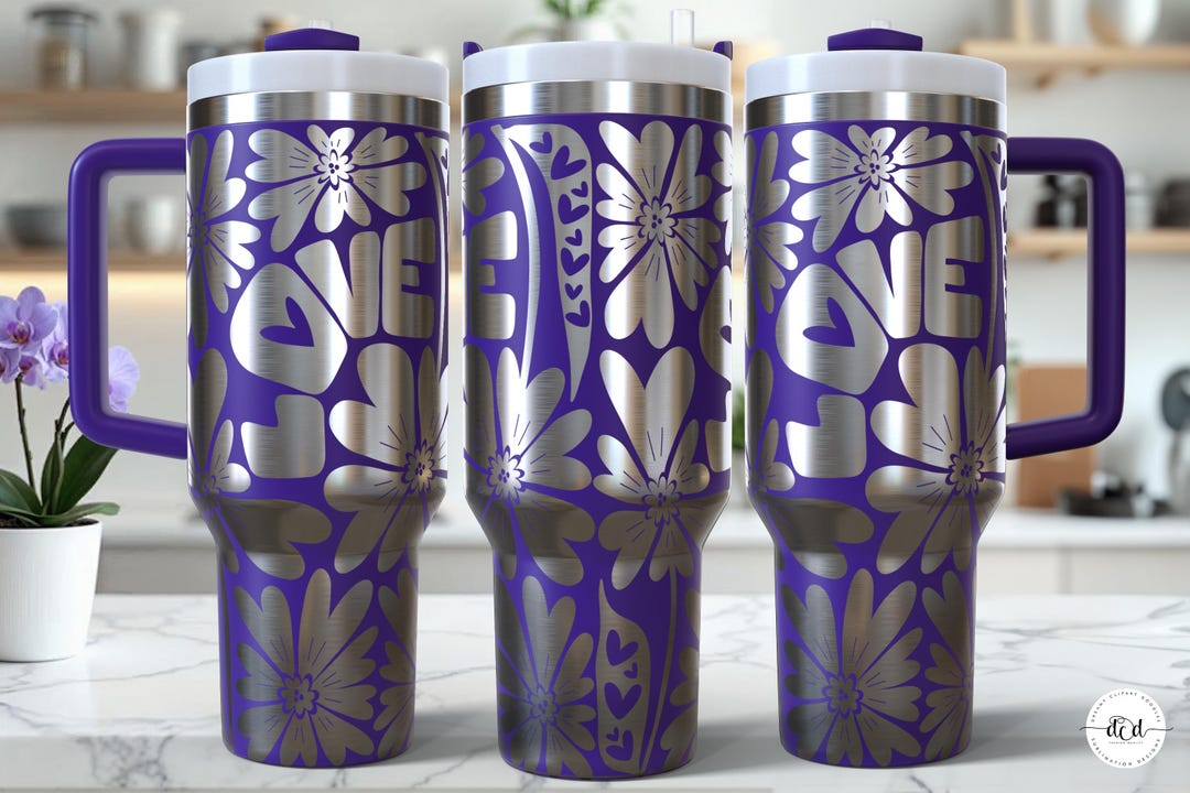 Valentine's 40 Oz Laser Tumbler Wrap SVG / Engraved Etched Quencher ...