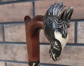 Cane Mustang Horse Walking stick Handmade Wood Carving Strong stick Exquisite design Unmatched Style