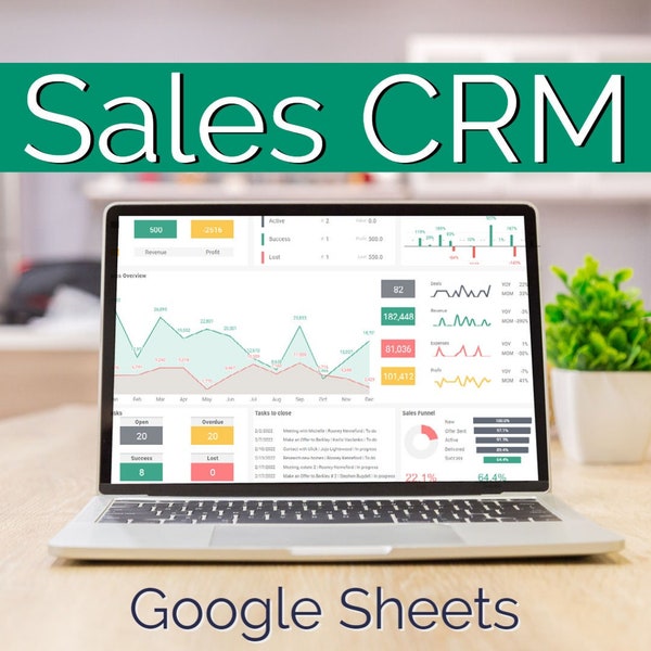 Sales-CRM in Google Sheets | Dashboard | Kunden-Tracker | Expense Tracker | Digitale To do Liste | Business Planner