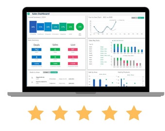 Ultimate Sales Tracking Spreadsheet | Excel Template with Income Tracker for Small Business | Business Planner & Sales Tracker