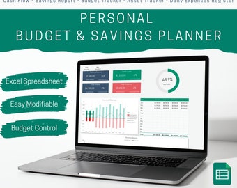 Personal Expenses, Budget & Savings Planner | Excel Spreadsheet