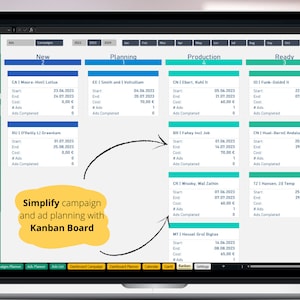 Kanban Board for Digital Marketing Planner
