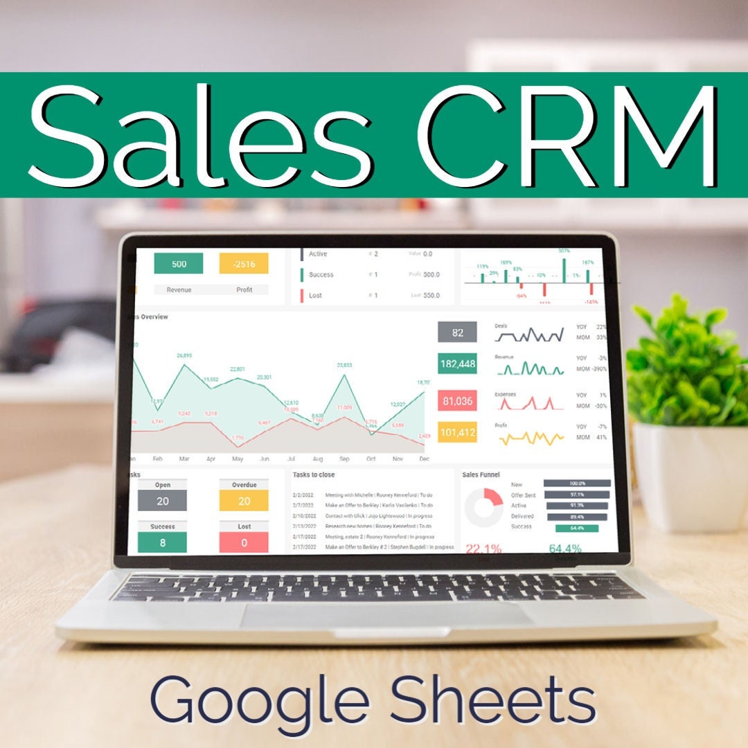 Sales CRM Template: Client & Expense Tracker in Google Sheets - Etsy