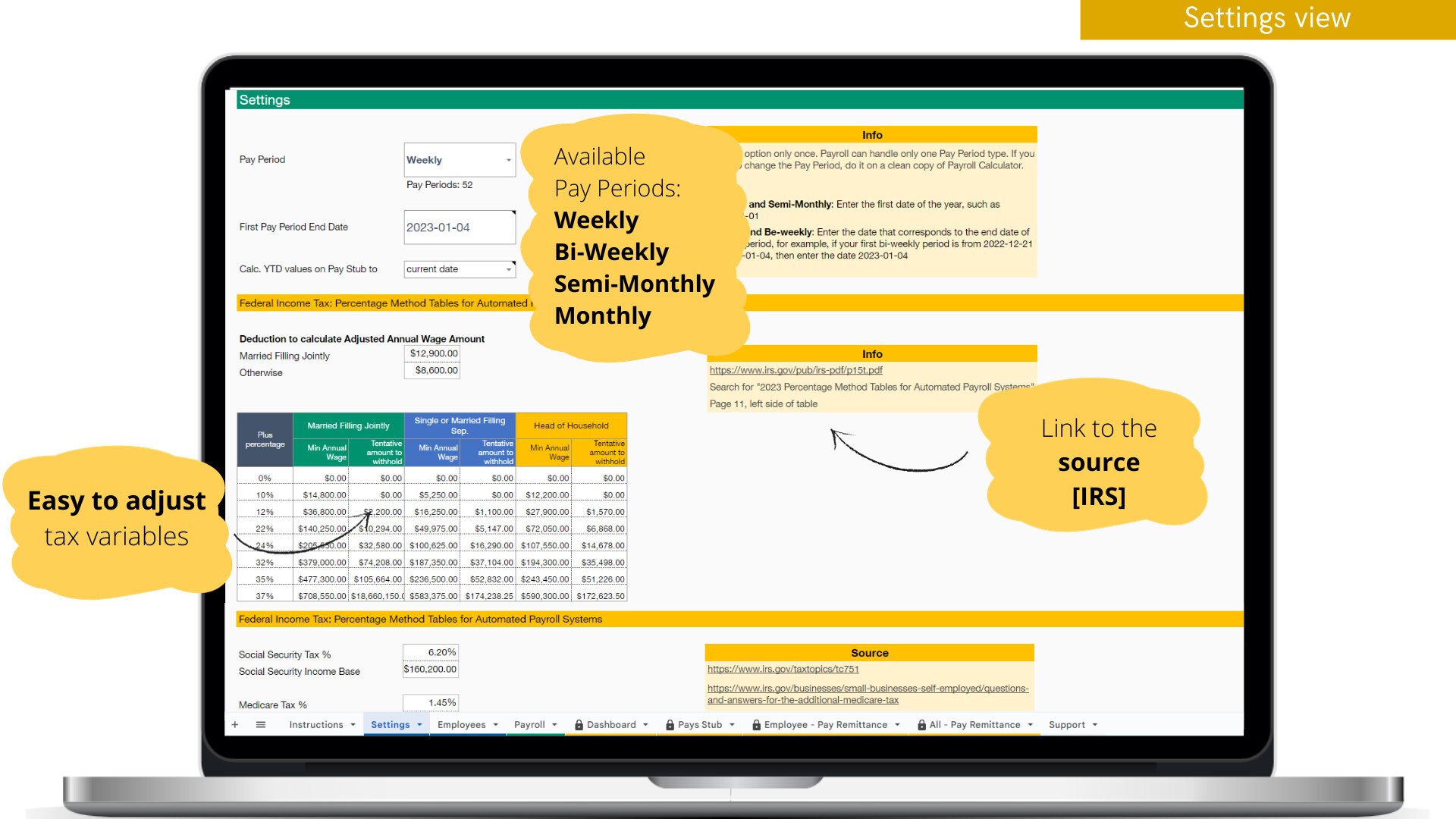 Mastercard Payroll 2026 Payroll Template: US Taxes, Paystubs (google Sheets), Weekly, Bi ...