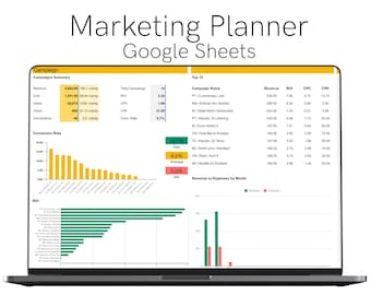 Marketing Campaign Planner | Google Sheets | Digital Marketing Tracker