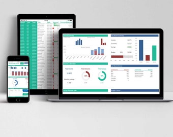 Månatlig utgiftsrapport och budgetplanerare | Excel-mall | Google Sheets-mall | Utskrivbar, direkt nedladdning