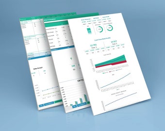 Cash Flow Financial Statement - Excel Dashboard - Printable - Annualy & Monthly Cash Flow