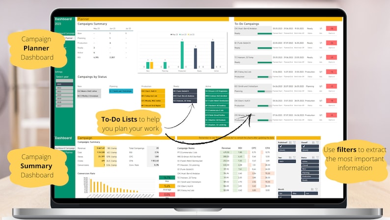 Campaign Planner Dashboard in Excel Template