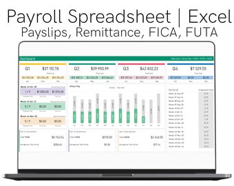 Payroll Calculator with Pay Stubs | Quarterly, Monthly, Weekly Remittance Records