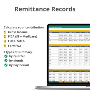 Quarterly summary for 941 federal purposes, Remittance records. Weekly Reports