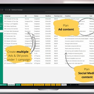 Campaign Planner with marketing plan in Excel