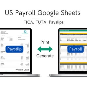 2025 Payroll Template: US Taxes, Paystubs (Google Sheets), Weekly, Bi-Weekly, Semi-Monthly, Monthly