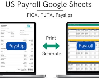 2026 Payroll Template: US Taxes, Paystubs (Google Sheets), Weekly, Bi-Weekly, Semi-Monthly, Monthly