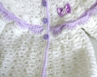 Handmade Crochet baby cardigan  3/6 months