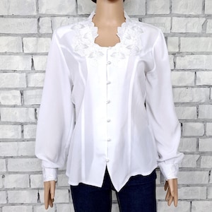 formal blouse M Victorian Clothing White blouse Vintage Victorian style Blouse  Edwardian Victorian shirt womens blouse Edwardian Blouse
