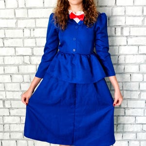 9 y girl dress mary poppins costume halloween dress mary poppins dress women mary poppins Print cosplay blue fancy dress halloween Clothing