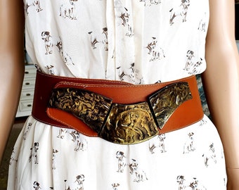 wide leather belt  L/XL womens Belt  Corset belt Genuine leather accessories brown leather belt cowgirl belt Waist belt boho belt wide belt