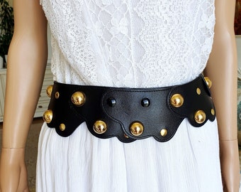 black leather belt Corset belt women Leather Belt wide leather belt Genuine leather accessories cowgirl belt Waist leather belt S/M