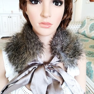 Winter accessories raccoon fur collar neck collar Fur scarf fur shawl fur accessories Winter collar Womens collar fur cowl scarlet