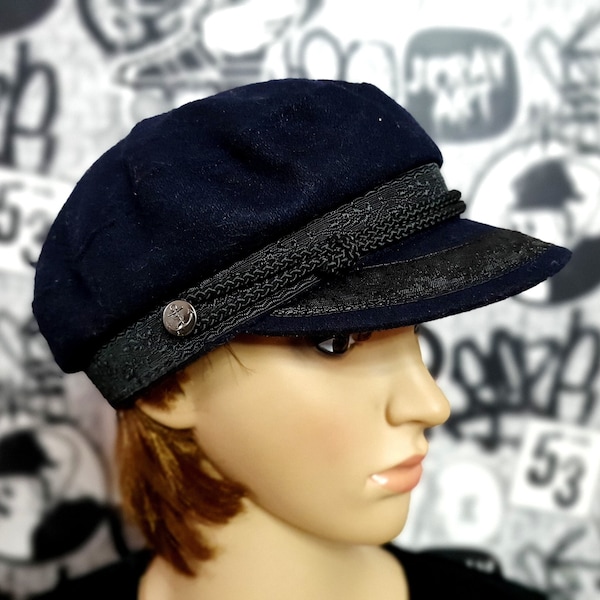 navy blue newsboy hat Newsboy Cap fisherman cap military hats military cap steampunk hat captain cap biker cap Cabbie Cap fiddler cap sailor