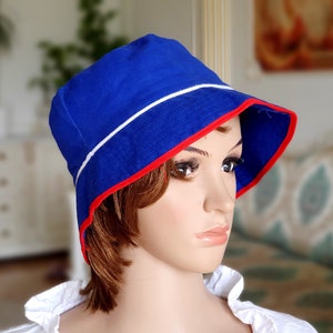 blauer Hut Strand Hüte Baumwolle Eimer Hut Frauen Accessoires Frauen Hut Sommer Hut Panama Hut Vintage Reise Hut Sonnenhut Frühling Hut