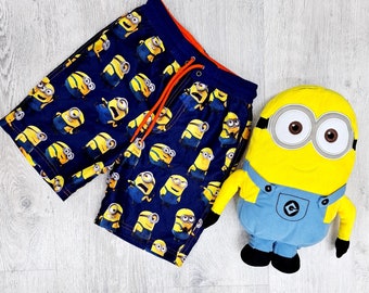 5T Navy Blue Shorts Baby Boys Shorts Minion Print Shorts Kids