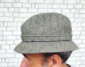 mens Hat mens Fedora Hat Houndstooth Hats  tyrolean hat Wool Hat vintage Alpine hat formal hats Classic Hat retro Tweed Hat  winter hat