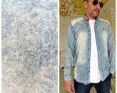 denim Long sleeve shirt mens 90s Clothing mens shirt Vintage mens denim shirt jeans shirt Cowboy Shirt Button Up Shirt western shirt Size XL