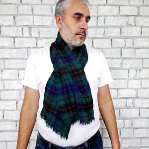 szalik w kratę męski szalik vintage zielony niebieski szalik męski szalik zimowy ciepły szalik szalik w kratkę szalik tartanowy szalik szkocki szalik wełniany
