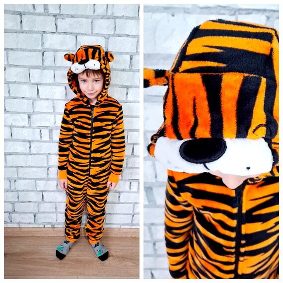 Tiger Costume Kids Orange Black Striped Jumpsuit Tiger Costume Kids Orange Black Striped Jumpsuit