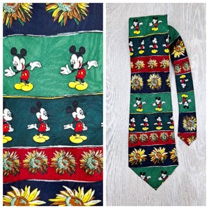 Mickey Mouse print tie collectible tie novelty tie holiday tie Unlimited Necktie Statement Tie Walt Disney print Disney tie  Disney Necktie
