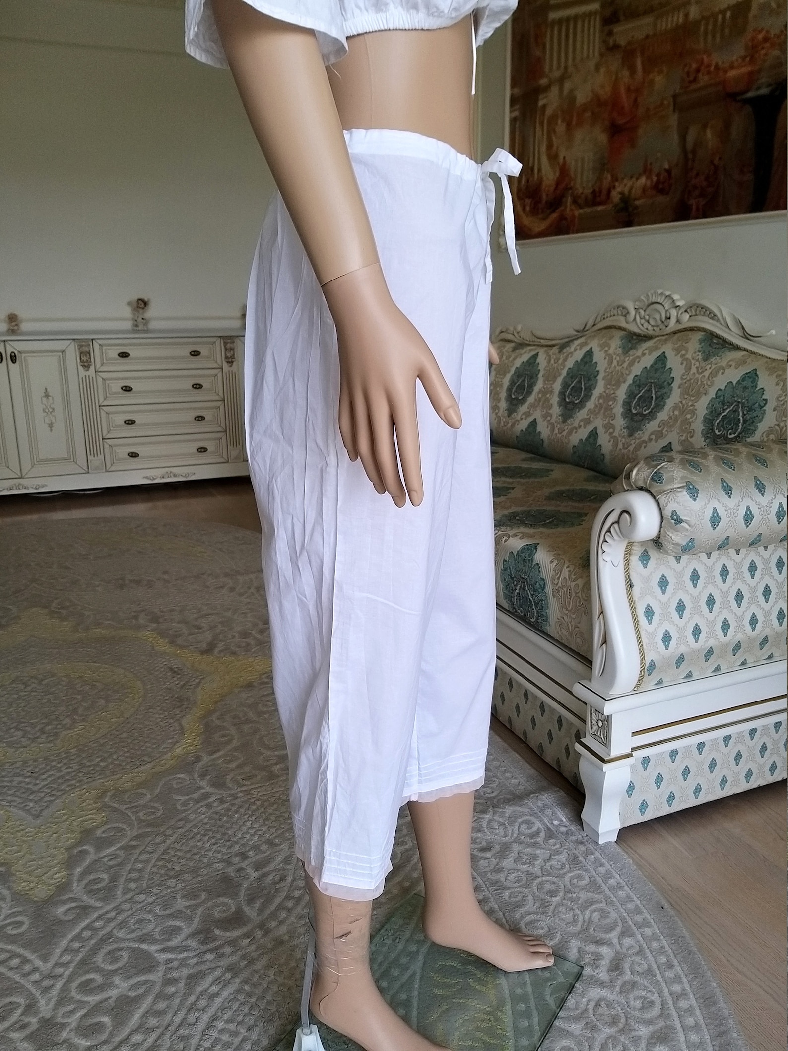 White Cotton Bloomers Womens Bloomers M Victorian Antique Etsy