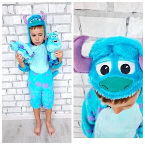 18-24 months children kids Sully costume MONSTER Inc onesie carnival  halloween costume Sullivan Kigurumi Bodysuit cosplay pajamas Sleepwear