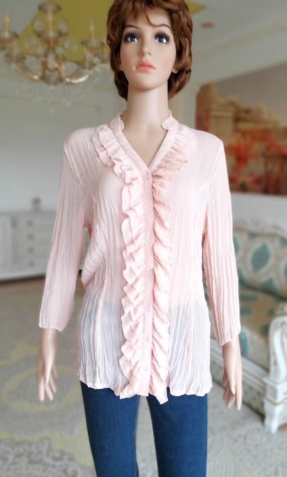 sheer frill top