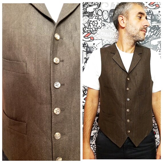 Mens Tweed Vest suit Vest Mens Vest groomsman gif