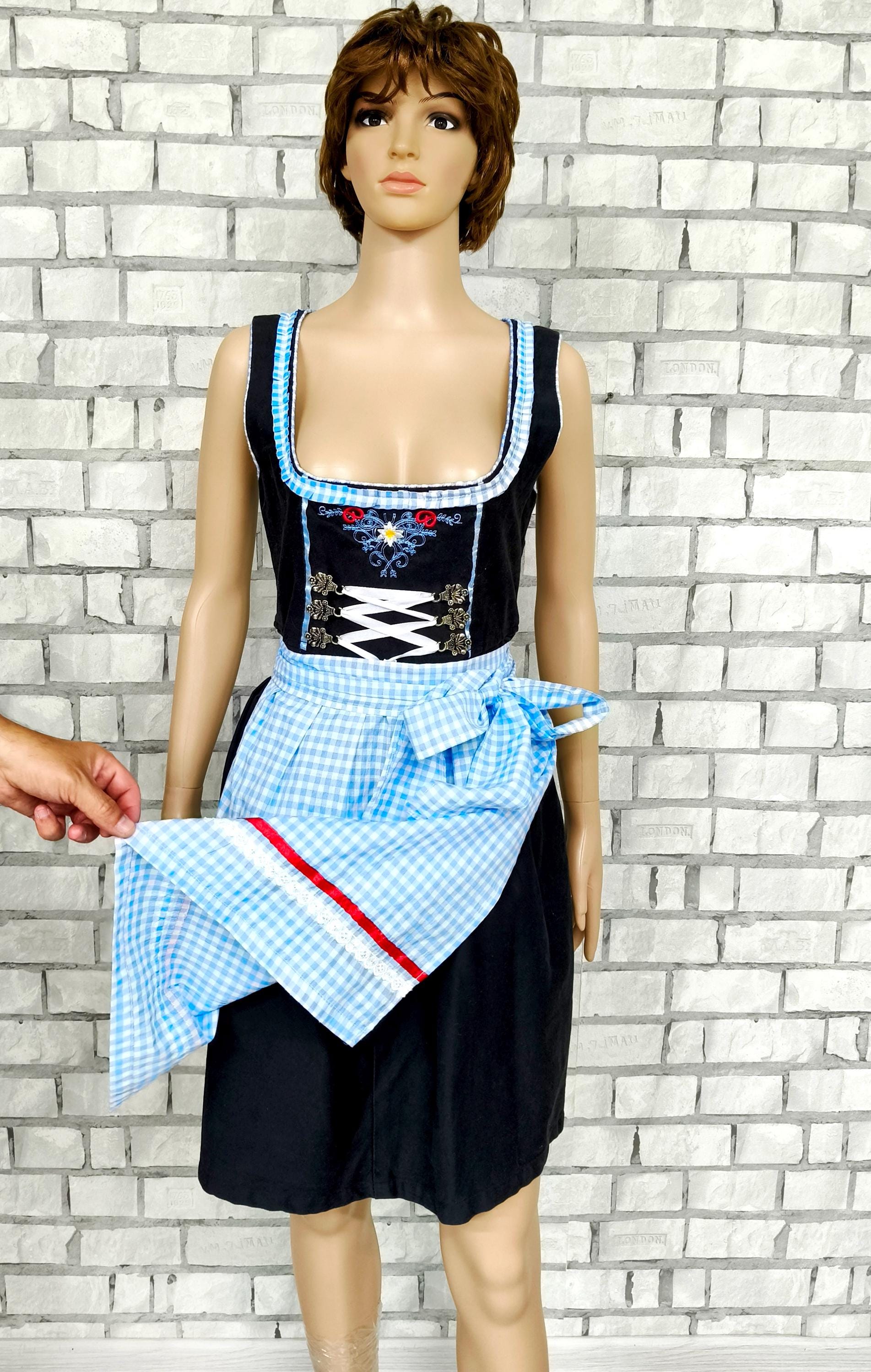 blue dress with cowboy boots Women's German Dirndl Dress Blue Gold XXL main image 0