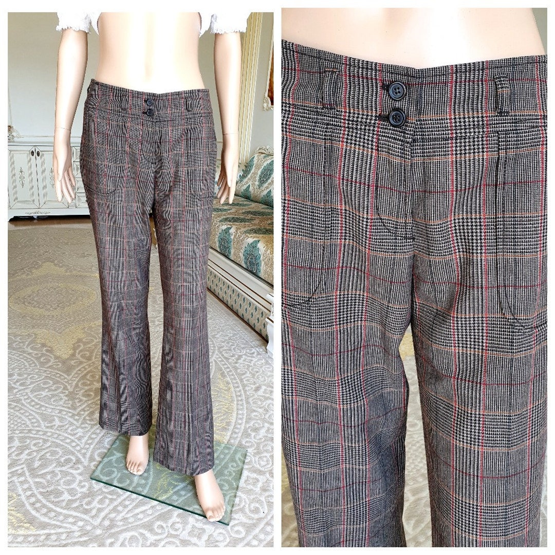 Womens Gray Plaid Pants Retro Pants Womens Pants Checkered Pants Plaid Pants Tartan Pants Golf Pants Disco Pants M Warm Pants Etsy Canada