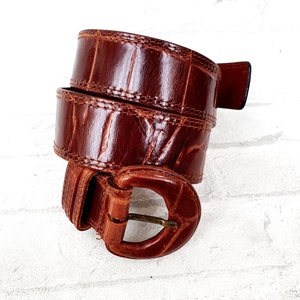 Western Belt Jeans Belt Genuine leather accessories Leather Belt Vintage brown leather belt boho belt cowgirl belt S