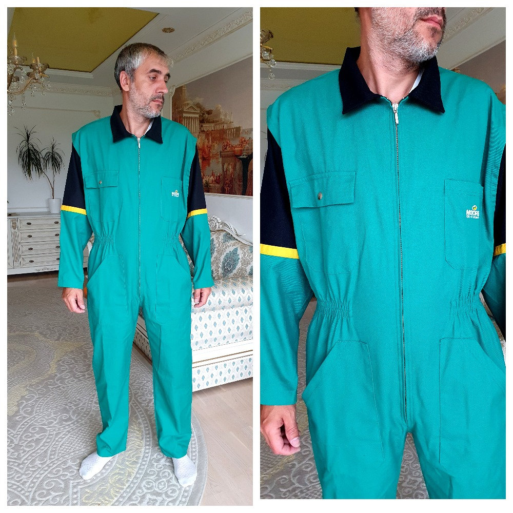 One Piece Green Coveralls Vintage Green Jumpsuit Mens Overalls Zip