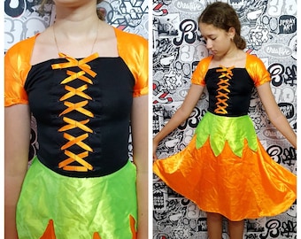 Vestido Halloween Swing Con Estampado Calabaza Y Murciélago - Manga Corta, Cuello Redondo, Tallas Grandes