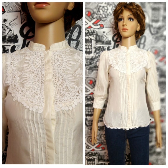 ivory lace blouse silk blouse wedding blouse ivory