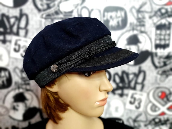 Navy Blue Newsboy Hat Newsboy Cap Fisherman Cap Military Hats Military Cap Steampunk Hat Captain Cap Biker Cap Cabbie Cap Fiddler Cap Sailor Etsy
