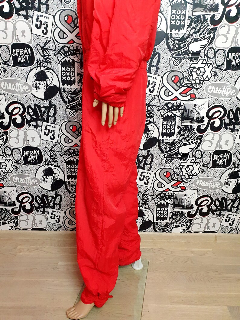 RED Ski Suit Womens Clothing Vintage Skiing Tracksuit Warm Winter