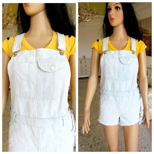 Denim Overall women overall short Denim jumpsuit jean overalls Retro overalls Bib Overall L shortalls Dungarees grunge overalls jean rompers