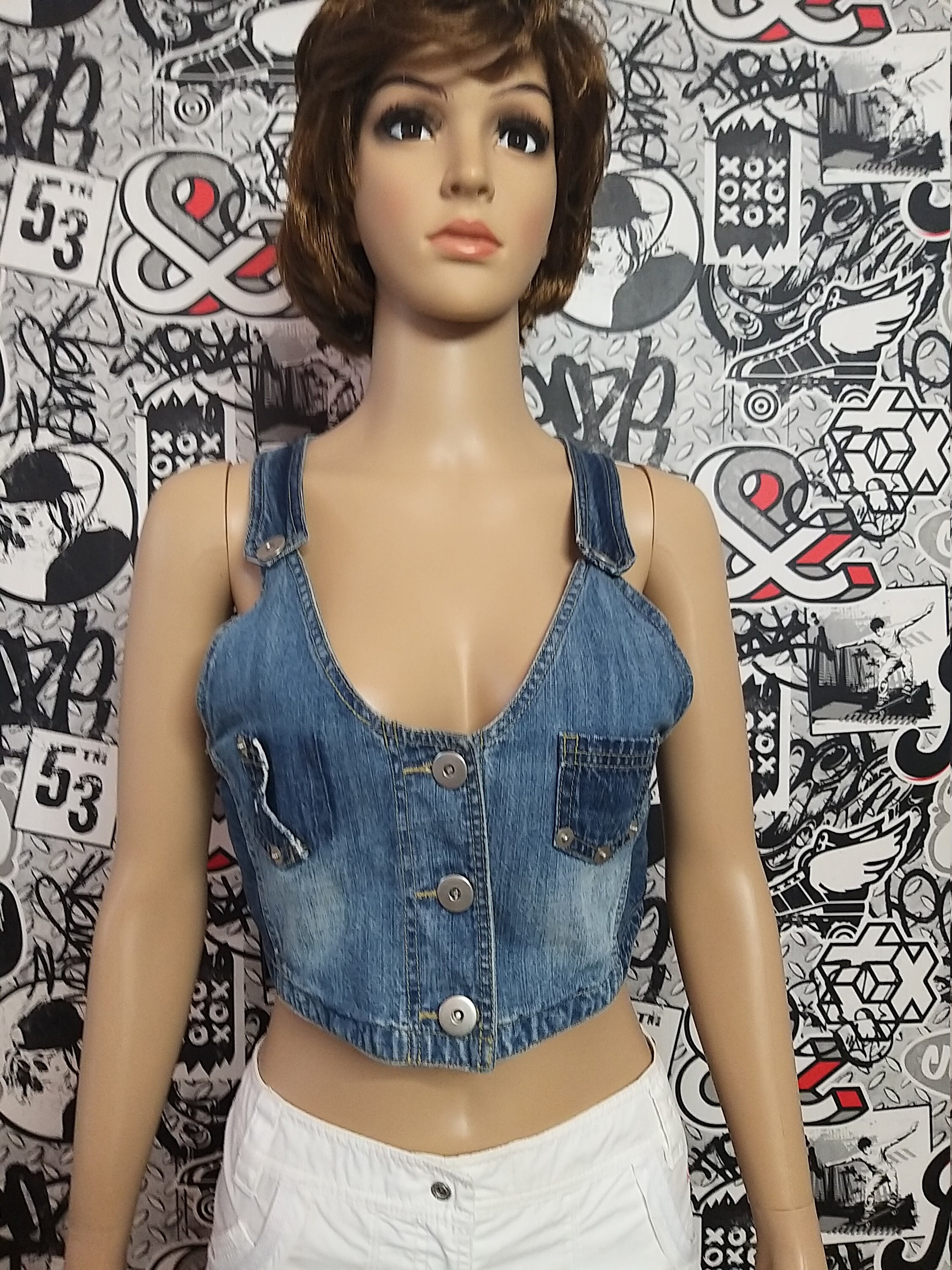 Tbj Jeans Denim Vest-Bust 34