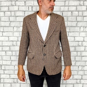 Harris Tweed Brown Mens Blazer M Mens jackets Tweed wool Blazer Plaid Blazer wool jackets mens coat men Plaid Jacket boho Blazer Sports Coat