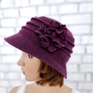 wool hat vintage Purple Hat formal hats  womens wool Hat ladies Hat Classic Hat retro hat Pillbox Hats Brim Hat Fedora Hat Feminine